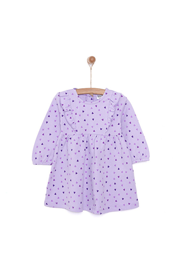 ebebek Hello Baby HelloBaby Basic Kız Kalp Desenli Fırfırlı Elbise Kız Bebek