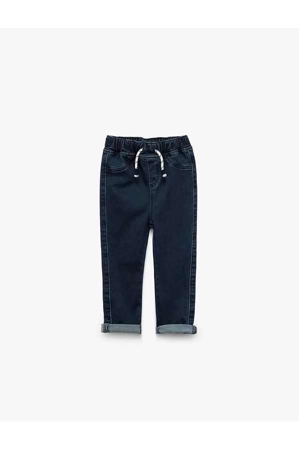 Koton-Elastic Waist Button Pocket Indigo Baby Boy Jean Trousers 5Smb40029Td 1