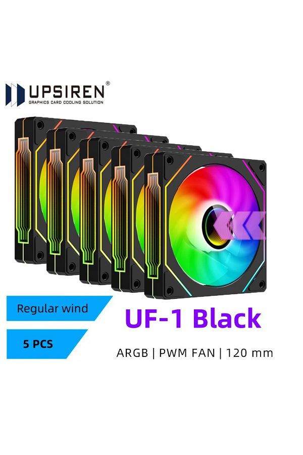 Choice-A-rgb Other Black Regular 5pcs Upsiren Uf-1 Prism 4 Pro Computer Chassis Fan 12cm Argb 4 Pin Pwm Qui 1
