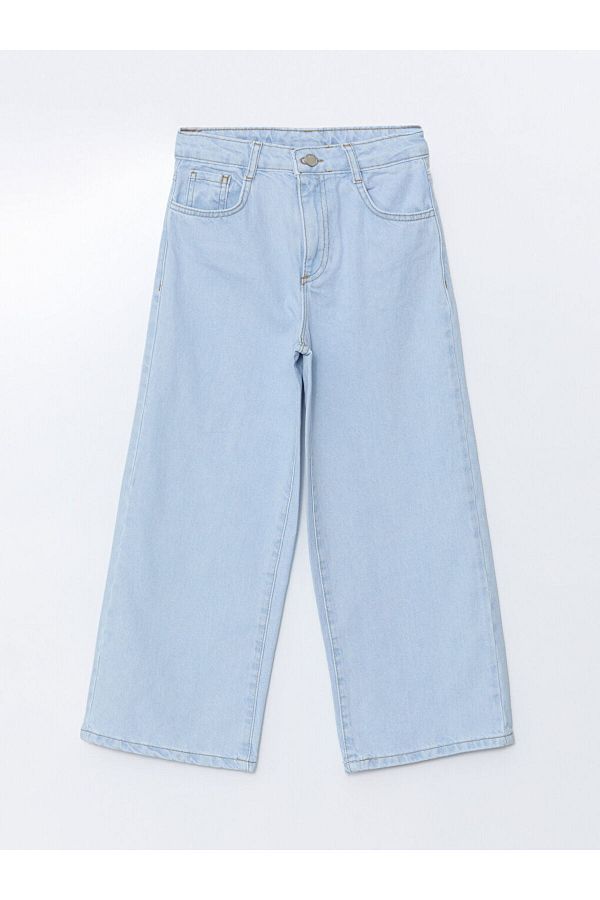 LC Waikiki-Lcw Girl's Jeans Trousers with Adjustable Elastic Waist 1