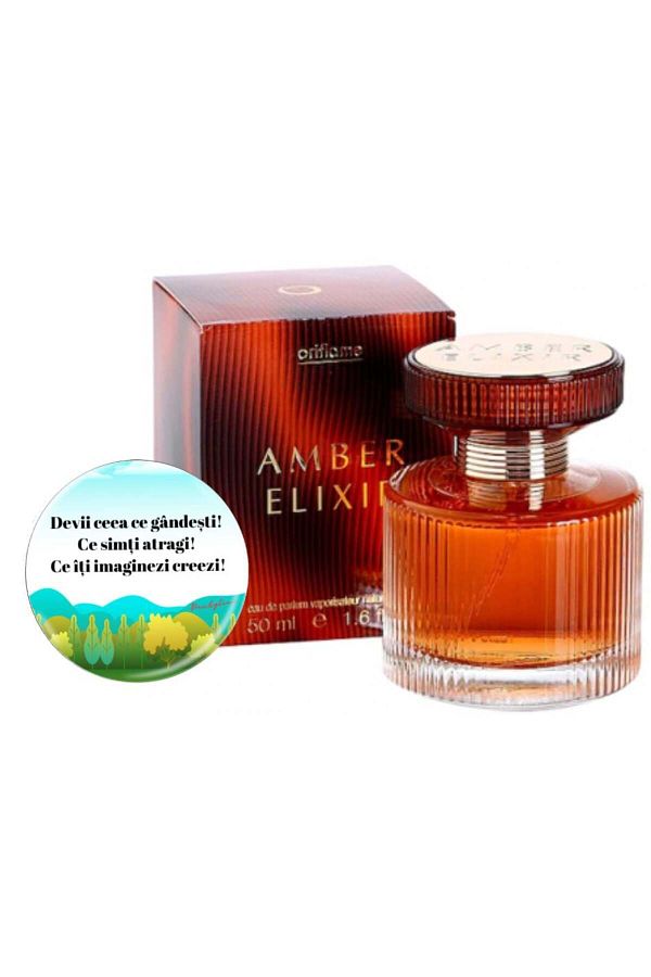 AVON-Perfume Amber Elixir Ea 50 ml + Badge 1