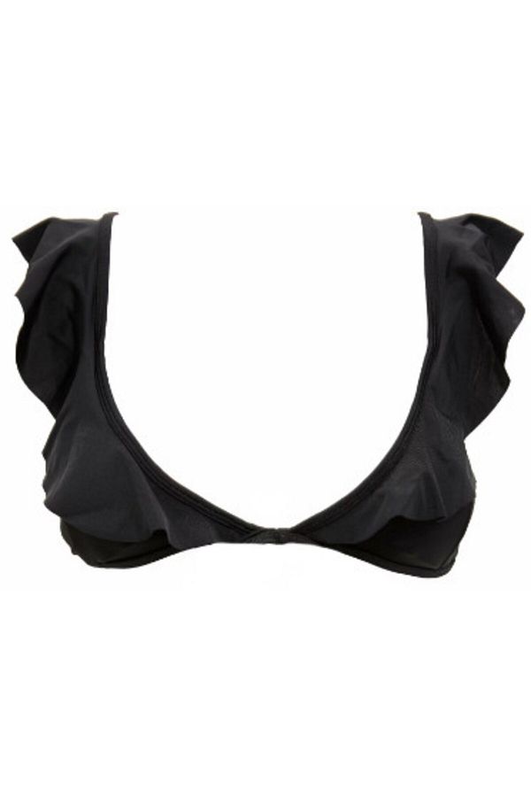 DEEP BEACH-Black Frilly Covered Wrap Top Db200060this is 1