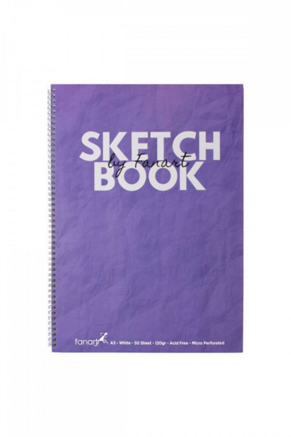 Fanart-Sketch Book (OLD BOOK) A3 Spiraled 120 gr White Paper - Purple 1