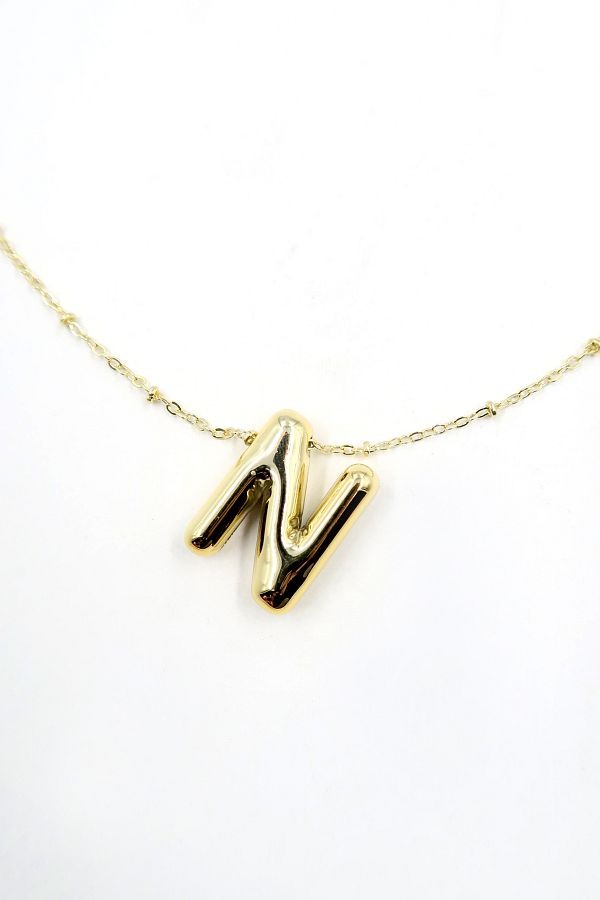 Trend Alaçatı Stili-Goldene 3D-Buchstabe-N-Gold-Halskette für Damen ALC-X13861 1