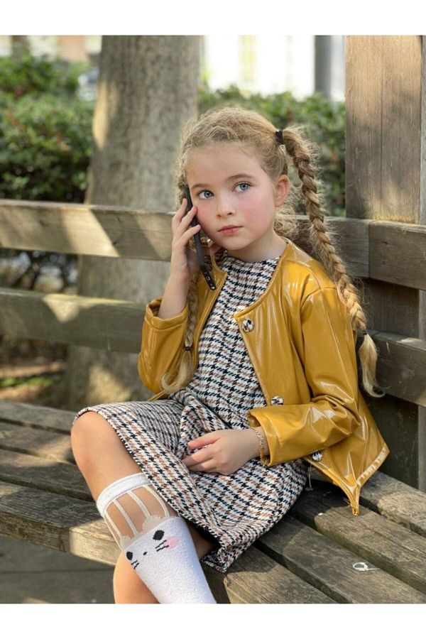 Yellow patent leather jacket sales
