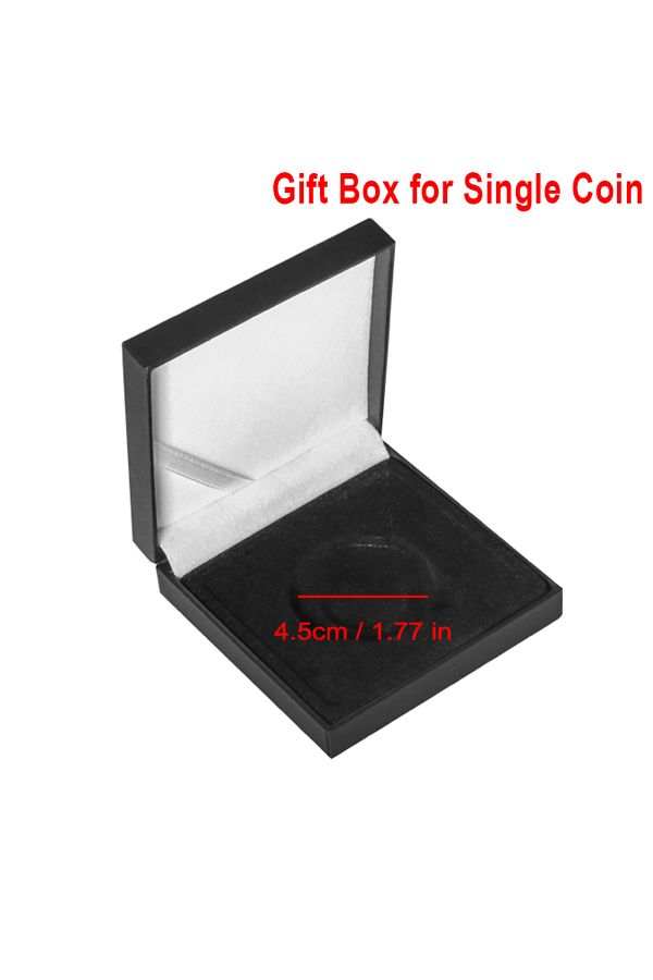 Choice-1pc single coin box Collectible Coins Holder Challenge Medal Coin Display Case Black Storage Gift Bo 1