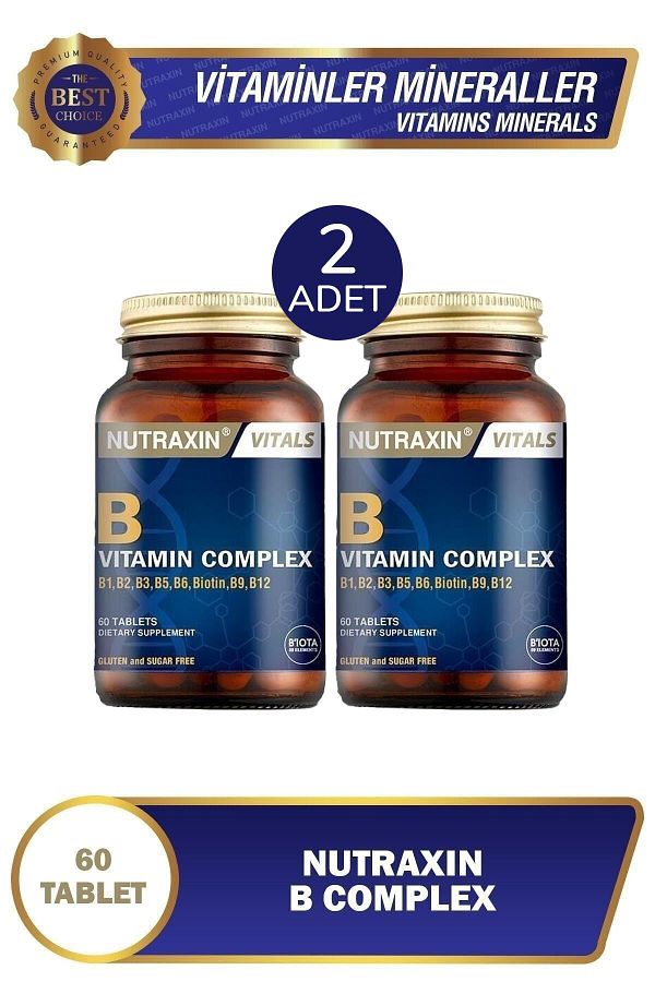 Nutraxin-B Complex Vitamin 60 Capsules 2 Pieces 1