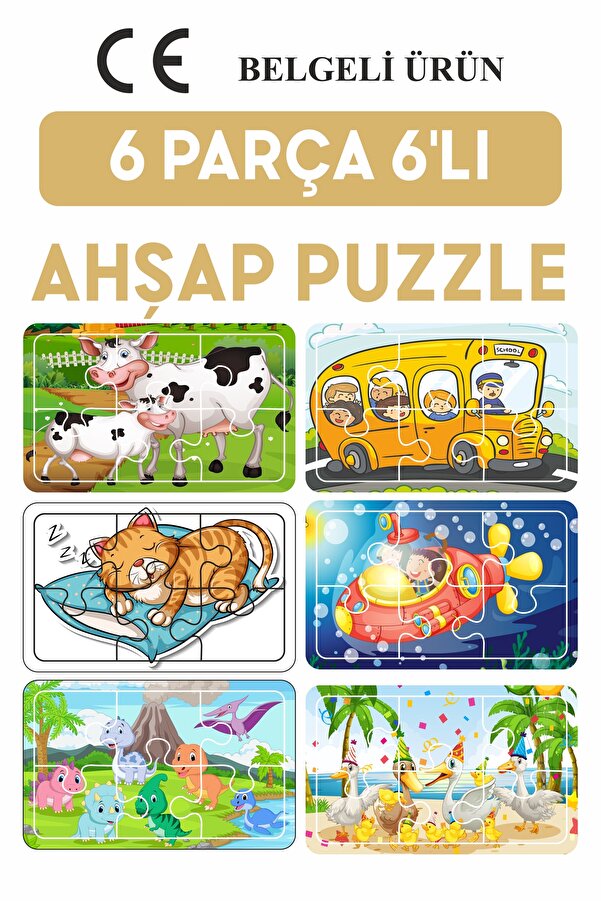 LİPYOS Baby Puzzle 6 Parça 6 Adet Puzzle Seti-2