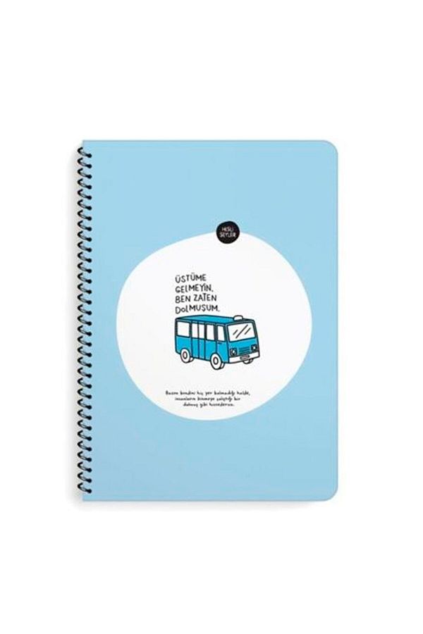 Hisli Şeyler-Don'T Come Sharp Color Top I'M Already Full A4 80 Sheets Checkered Spiral Notebook 5005 1