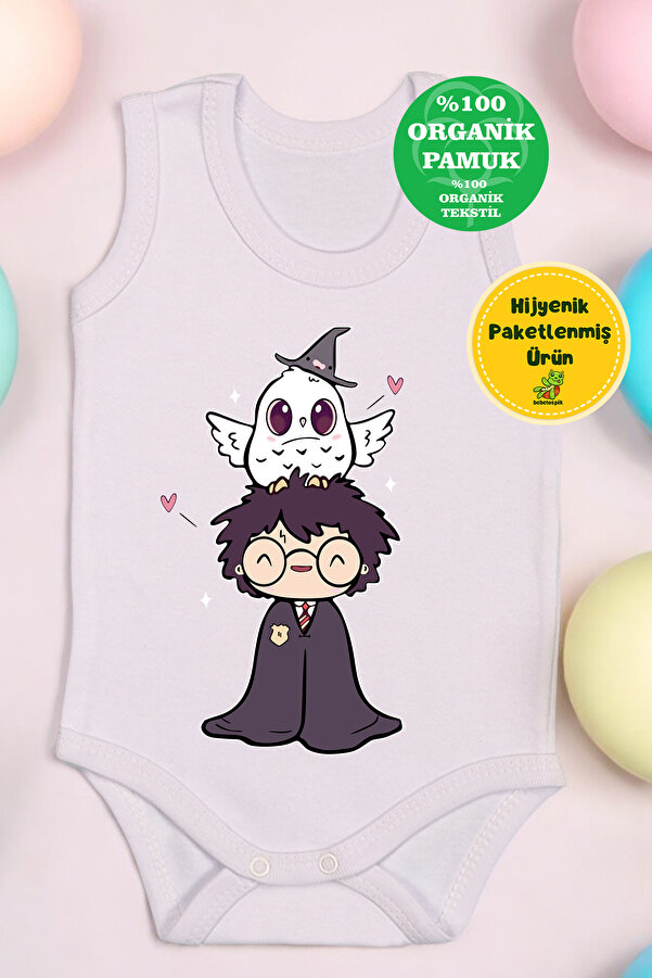 bebetospik Harry Potter Karikatür Baskılı Pamuk Atlet Zıbın