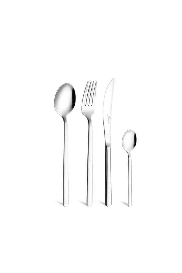 Jumbo-2900 Vannes 24 Piece 6 Person Sweet Fork Spoon Knife Set 1