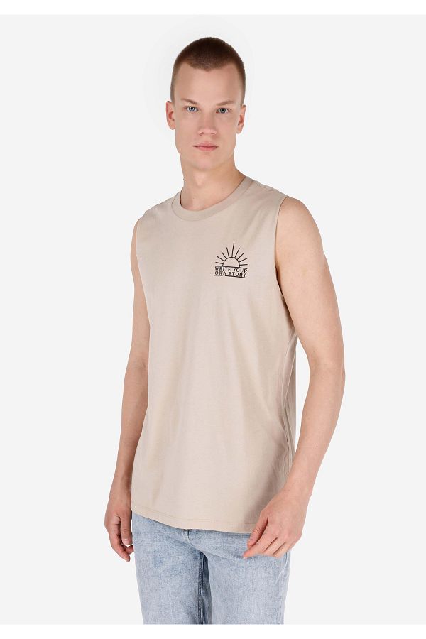 Colin's-Regular Fit Men's Beige Undershirt 1