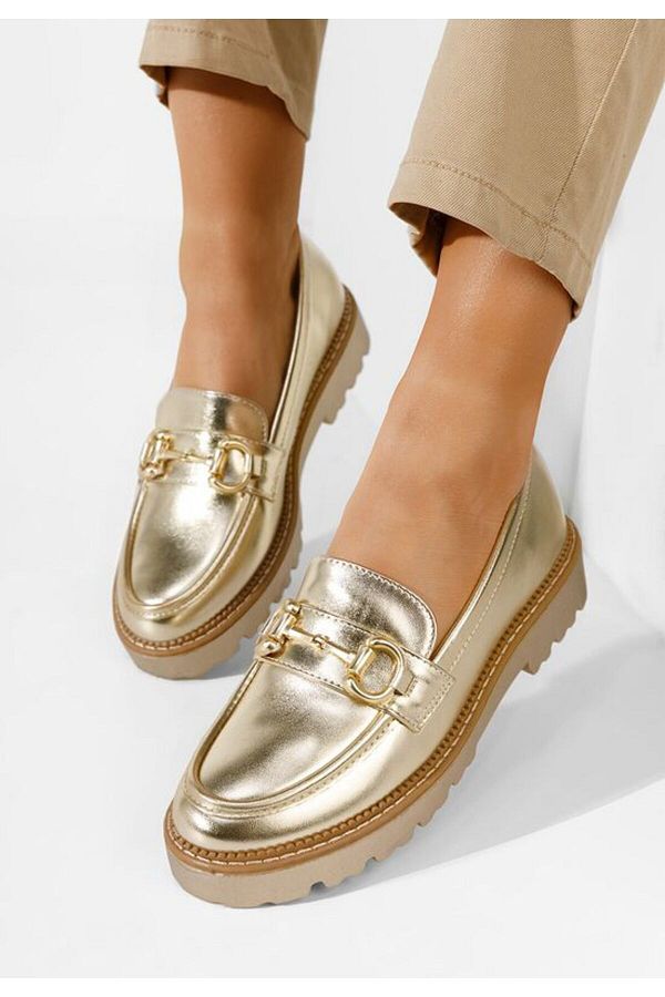 B T Shoes-Women's Alvarias gold loafers 1
