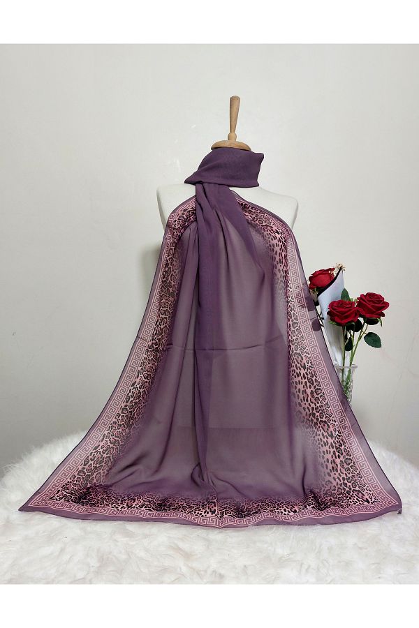 REMOMODA-Leopard Motif Stickered Shawl 180X70 cm Dimensions 1