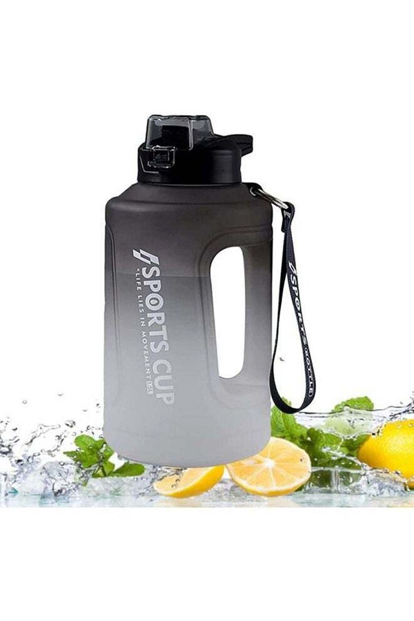 COOYA-Sports Water Bottle with Straw and Time Marker, with Handle for Kids School Outdoor Fitness, 1500ML 1