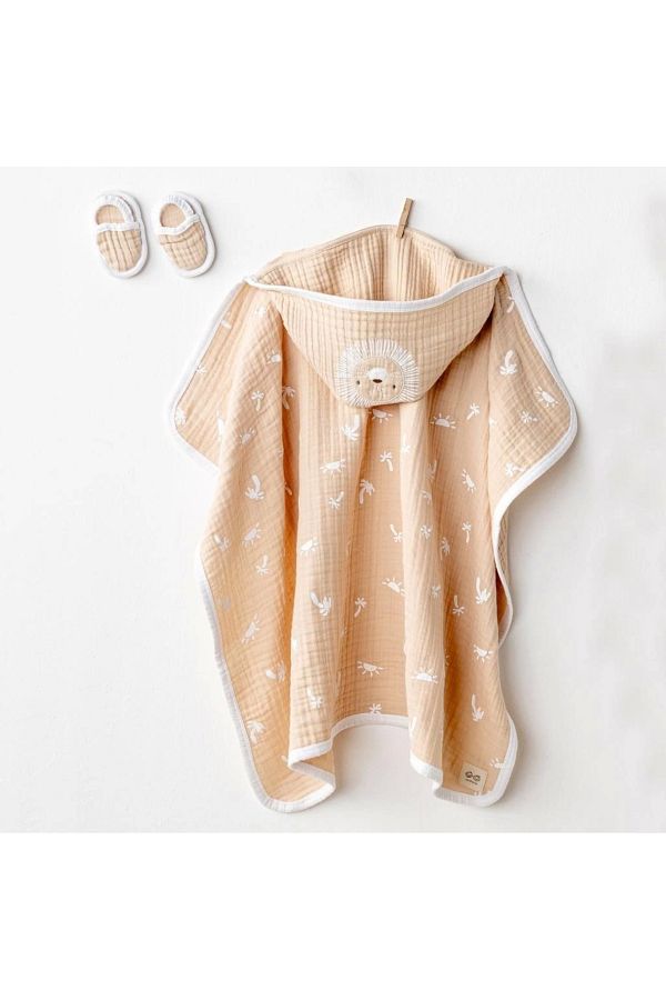 KdrElektronik-Muslin Smil All Day 80X80 Towel Set Beige Soft and Stylish Design 1