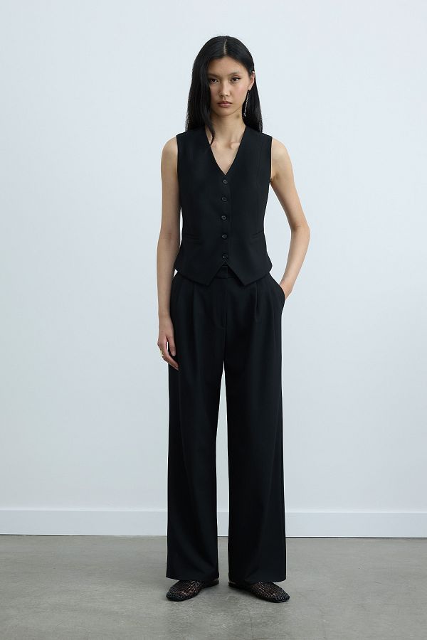 Suud Collection-Black Janet Buttoned Vest 1