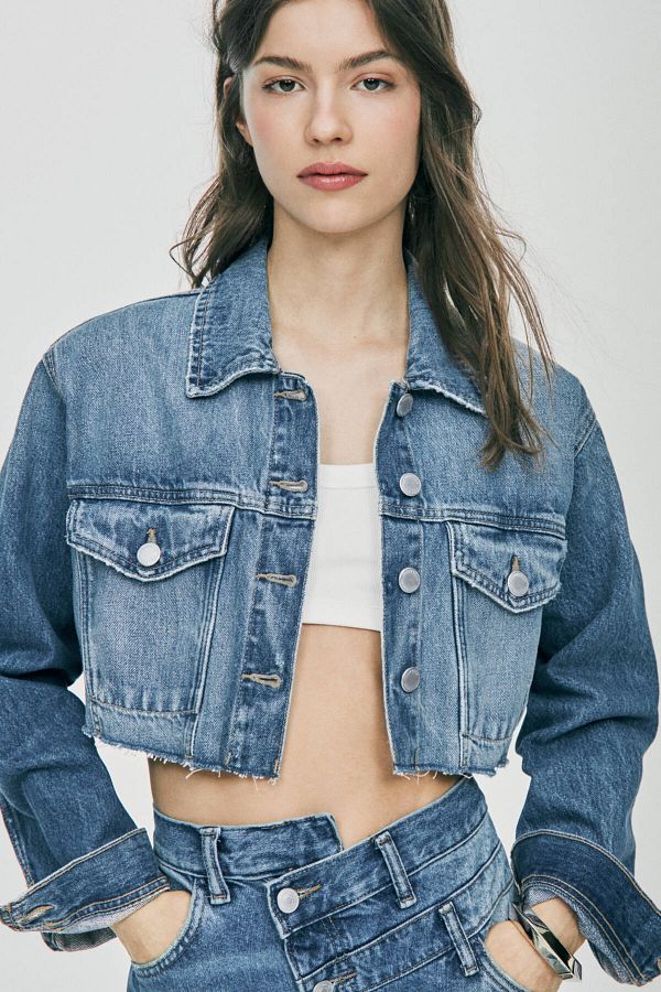 Pull & Bear-Cropped denim jacket 1