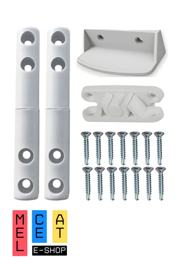 Melceat-Fly Screen Mounting Set - Snap, Handle, Hinge and Screw Kit 1