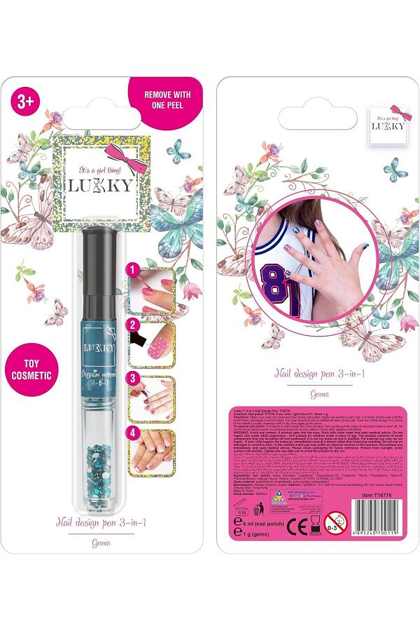 Lukky-Lukky Nail Design Pen 3-In-1 011 - Light Blue 6ml LUK-T16776 1