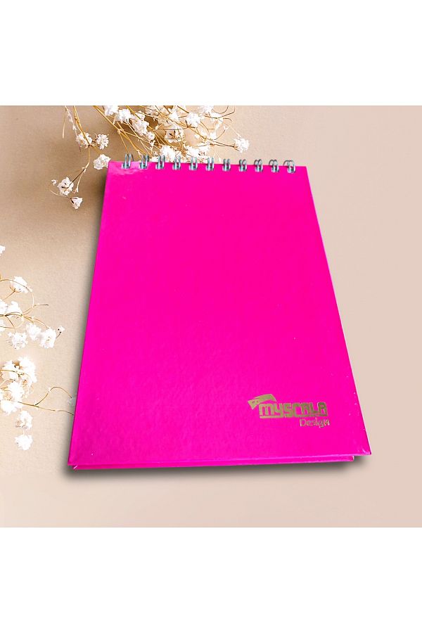 Mia Pera-Notebook 21X 15 cm Spiral Checkered Pink Notepad School Notebook 1