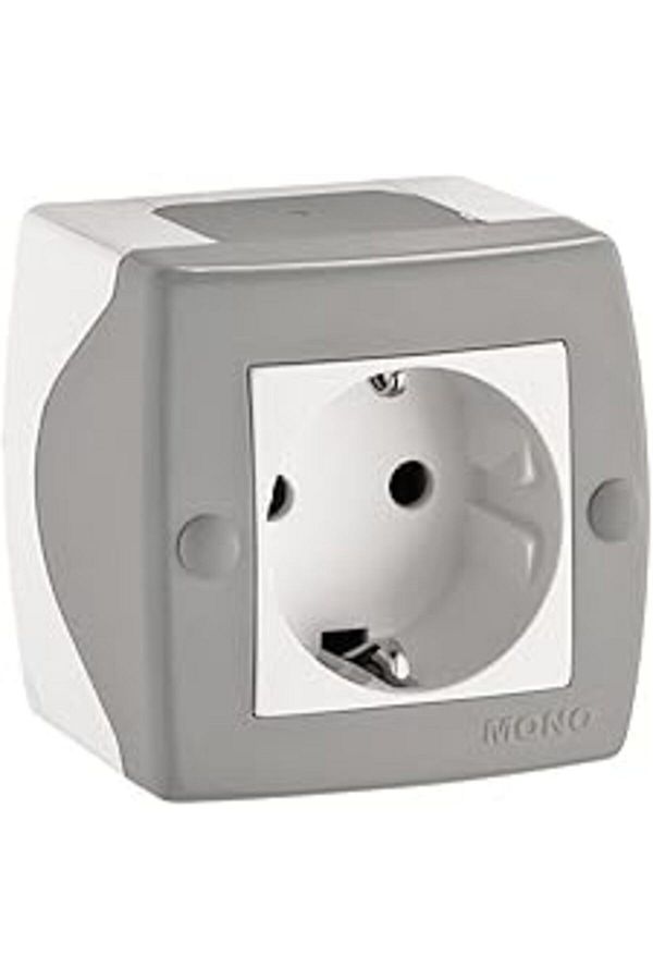 MONO-Htsp Octans Grounded Socket (Grey+White) Surface Mounted Shmd Al 1122015 1