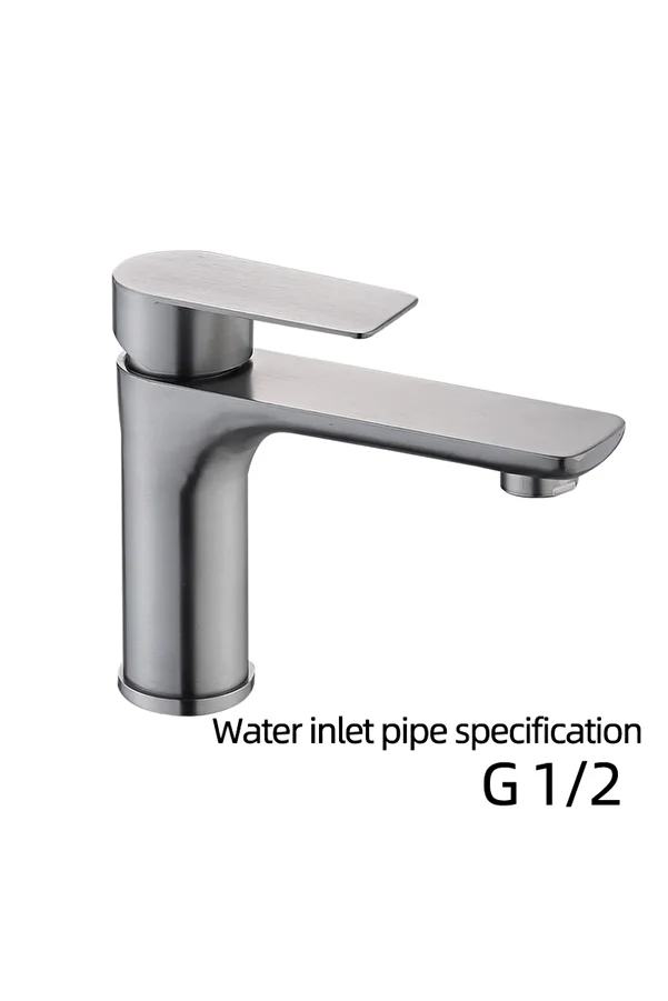 Choice-Grey Baokemo Bathroom Washbasin Faucet Hot Cold Mixer Tap Stainless Steel Deck Mount Single Handle w 1