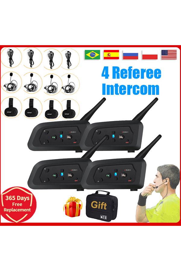 Choice-V4cx4 Add Handbag 4 Users Football Referee Intercom Headset V4c Full Duplex Bluetooth Headphone Socc 1
