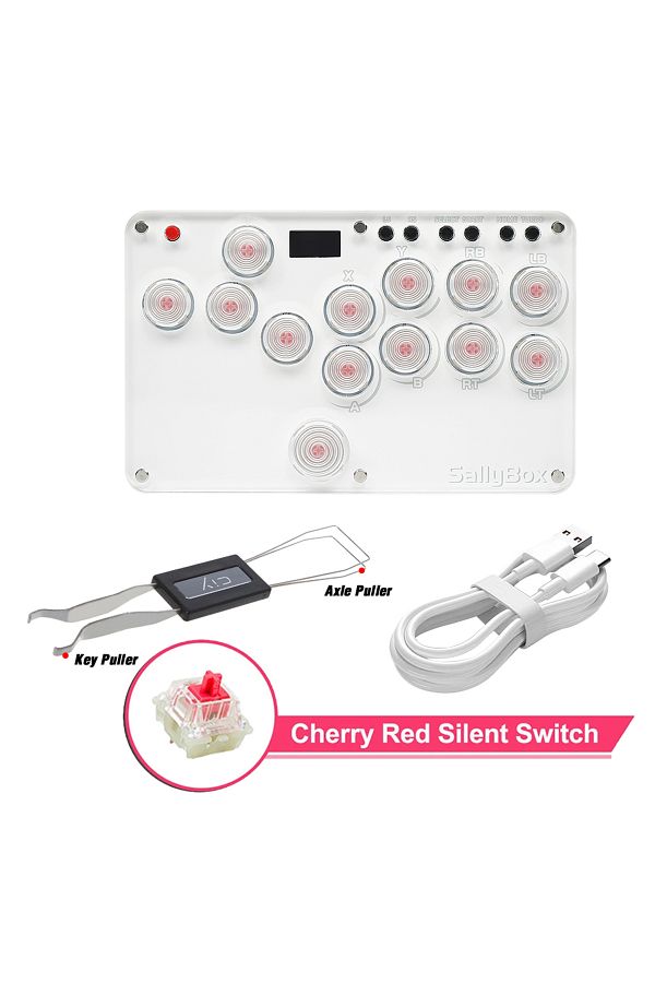 RetroScaler-Slient Red Switch Flatbox SOCD Hitbox Sallybox For PC/Android WASD Hitbox Keyboard Fighting Stick Co 1