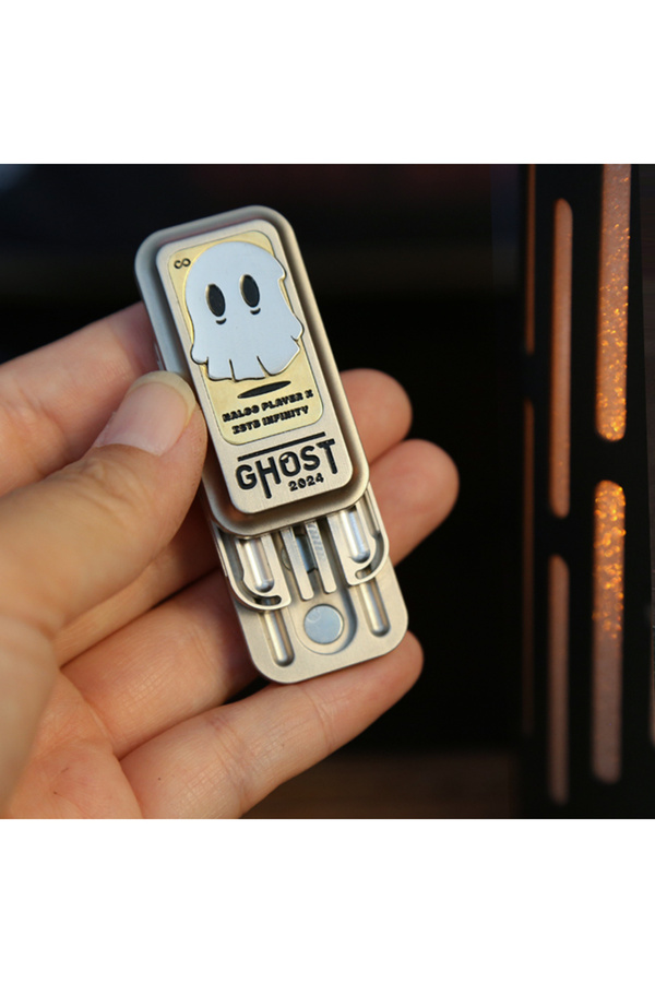 AHHLCLT-Stainless Steel Ghost  Fidget Slider Tuning Fork Slider Metal Fidget Toys ADHD Anti-anxiety Office D 1