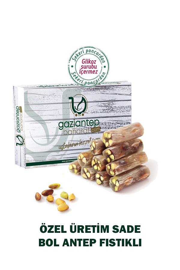Gaziantep Baharat-250Gr Plain Pistachio Tawny Turkish Delight - Traditional Turkish Delight Gaziantep Style 1