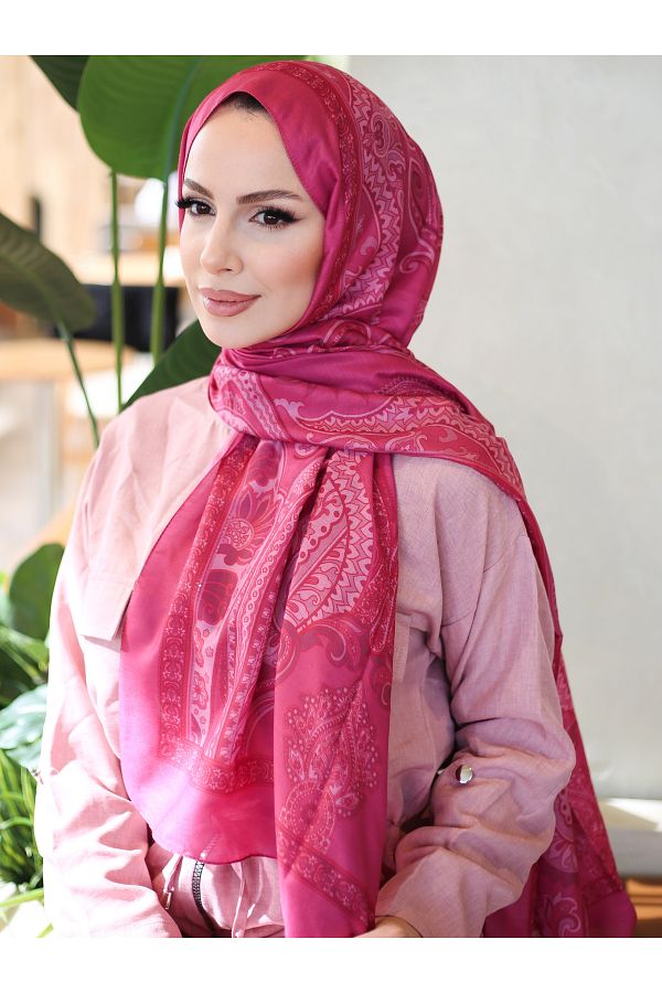 efdal şal eşarp-Retro Pattern Double Sided Elegance Cotton Shawl 1