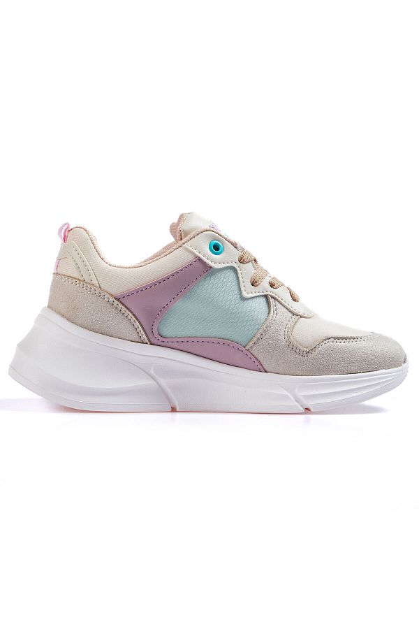 TOMMY LIFE-Pantofi sport pentru damă, cu șireturi, cu talpă înaltă, cu ochiuri, detaliați - 89203 1