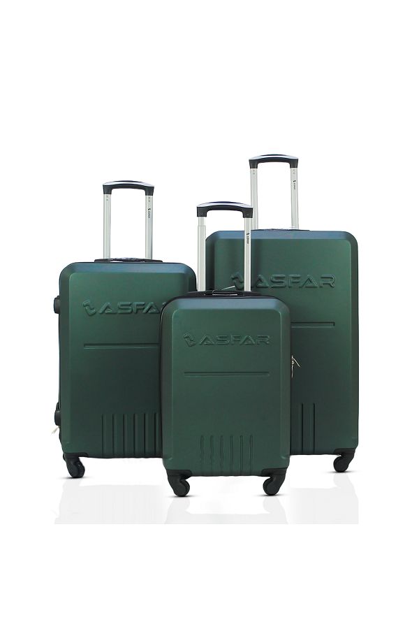 ASFAR--3209 Set Of 3 Luggage With Hard Shell, Combination Lock- 20/24/28 Green 1