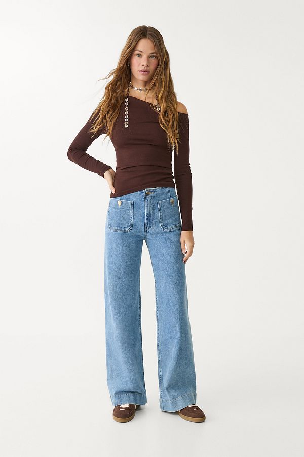 Stradivarius-D77 Minimalist jeans with pockets 1