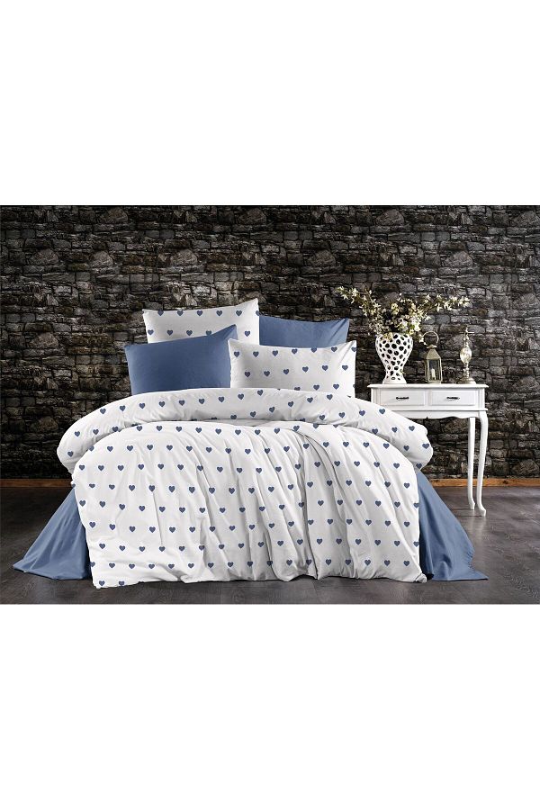 Faiend-Cotton Double Duvet Cover Set with Fade-Resistant Anti-Fluffy Fitted Sheets 1