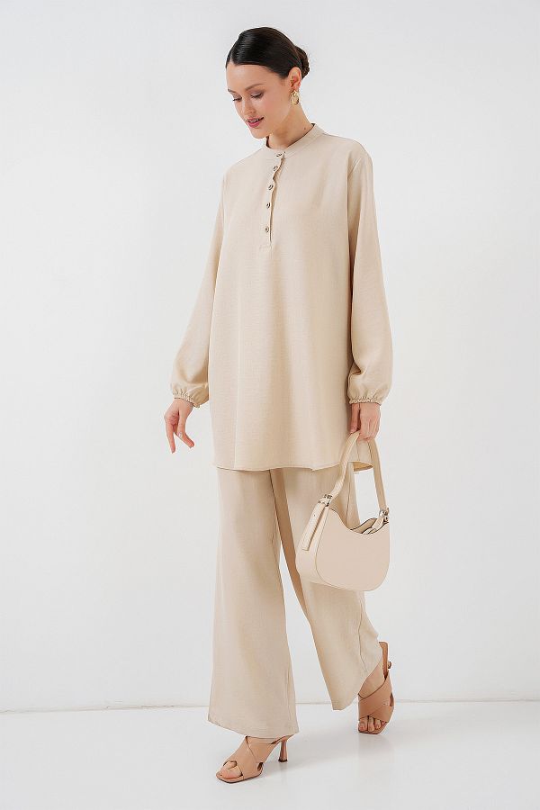 Bigdart-Kreten Tunic and Pantalon Double Set - Cream Color 1