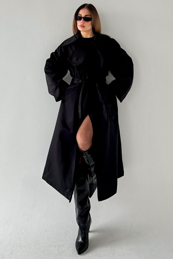 bb butik basic-Nano Tech Thick Casual Trench Coat (ΛΕΚΕ - ΑΔΙΑΒΡΟΧΟ ΥΦΑΣΜΑ ΑΠΟΔΕΙΞΗΣ)bbtc0050 1