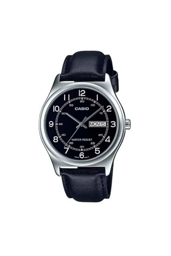 Casio-Casio Analog Watch with Leather Strap MTP-V006L-1B2UDF 1