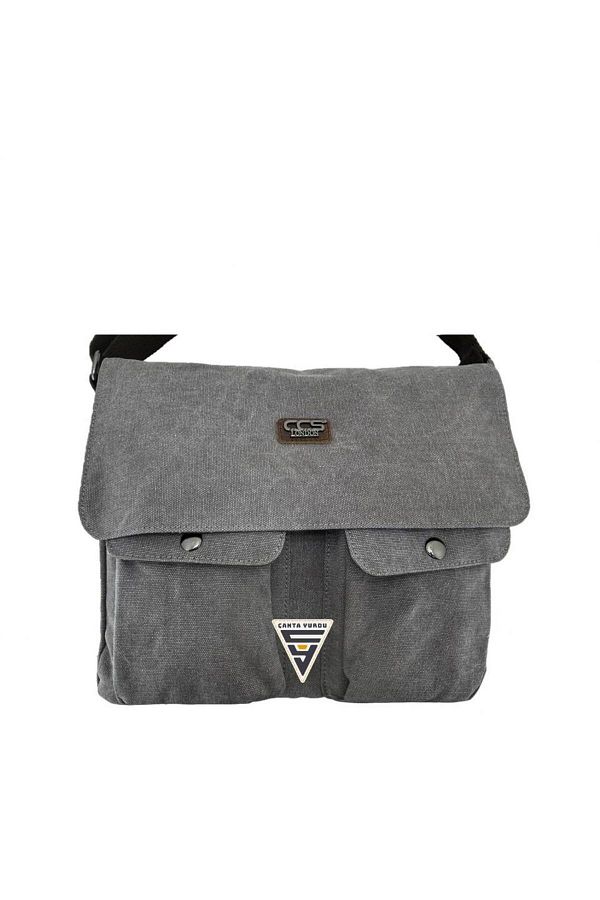ÇÇS-Ççs London 31469 Canvas Postman Shoulder Bag Gray 1