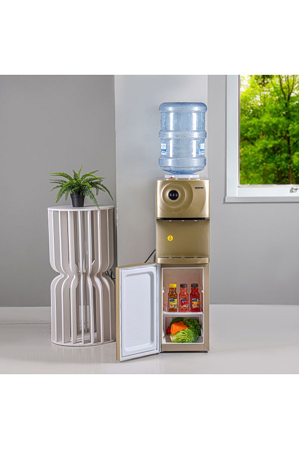 Geepas-Water Dispenser with Cabinet- GWD17028/ Normal, Hot and Cold Function, and 3 Taps 1