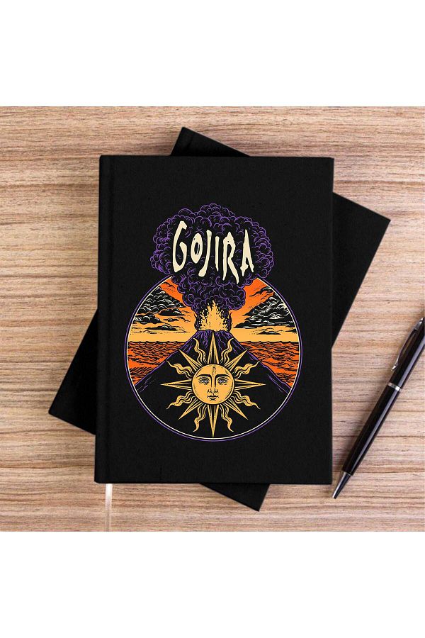 Z zepplin-دفتر قماش أسود بتصميم Gojira 1