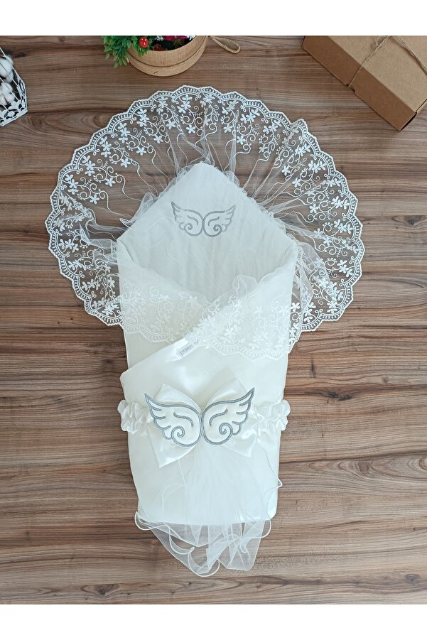 Tomuycuk Ekru Kız Erkek Bebek Battaniyesi Doğal Organik Uyku Kundağı Mevsimlik Hastane Çıkışı Yenidoğan