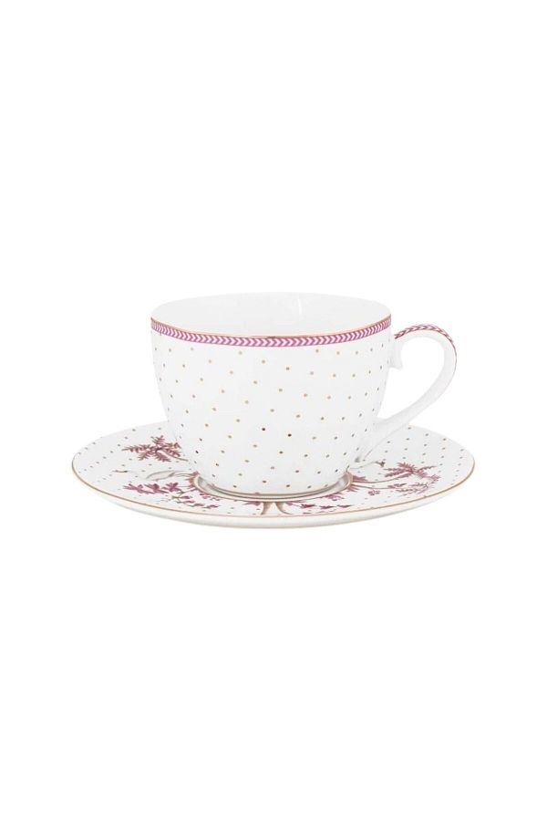Pip Studio-Espresso cup with saucer, Pip Studio, Dots Gold Pink, 280 ml, Jolie collection 1