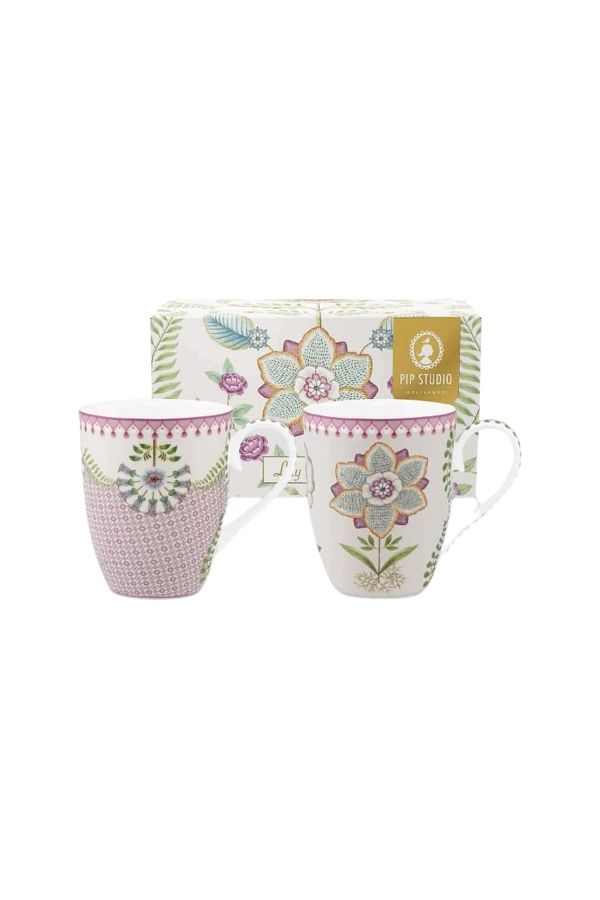 Pip Studio-Set of 2 porcelain mugs, Pip Studio, 350 ml, Lily&Lotus collection 1