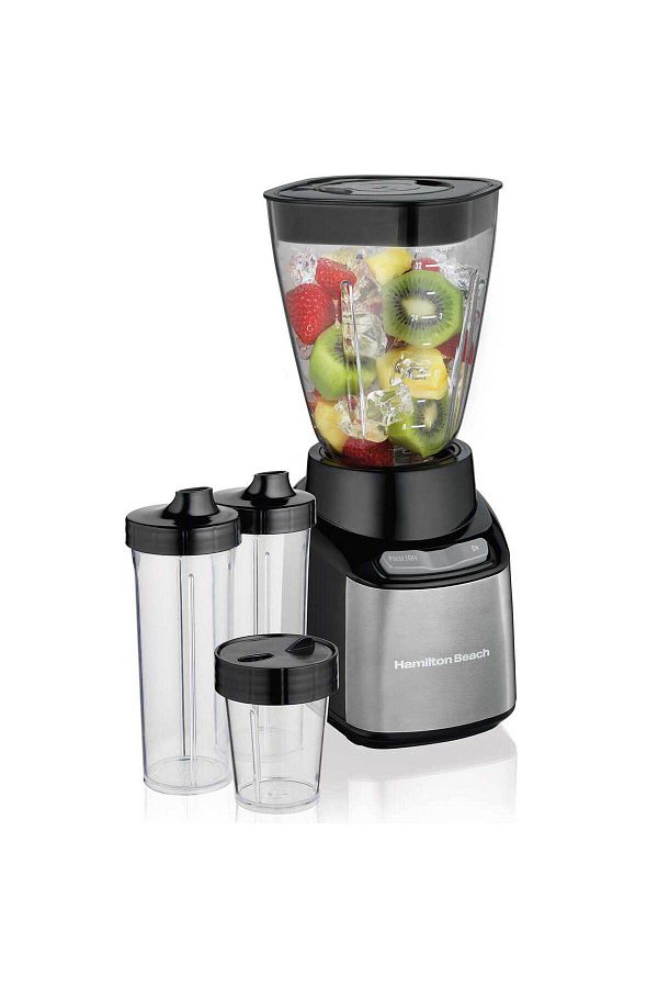 Hamilton Beach-Stay Or Go Blender, 1L Jar, 250ml Jar For Grinding, Two 500ml Portable Cups For Smoothies, 250 Watts 1