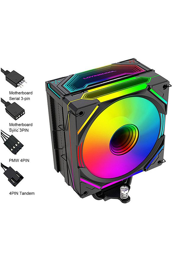 FlashHawk-ARGB CPU Air Cooler, 5V-3Pin Sync/4Pin PWM 205W TDP 1
