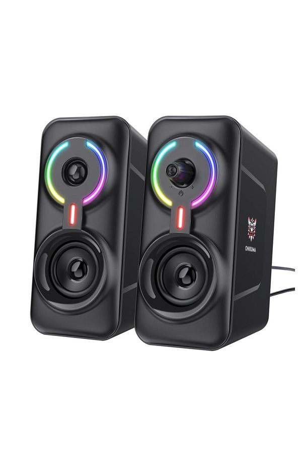 Onikuma-مكبرات صوت كمبيوتر سلكية/لاسلكية مزودة بتقنية البلوتوث RGB، ومكبرات صوت للألعاب مزودة بمضخم صوت LED وصوت جهير عميق 1