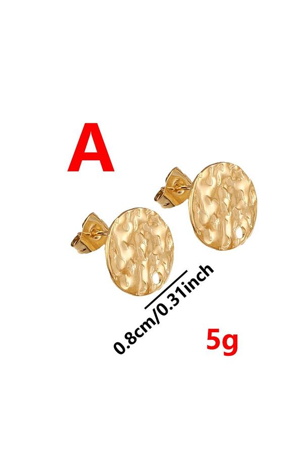 Choice-A- 0.8CM 10 Pcs Stainless Steel Deep Embossed Soldering Pins DIY Earrings Jewelry Making Supplies Fi 1