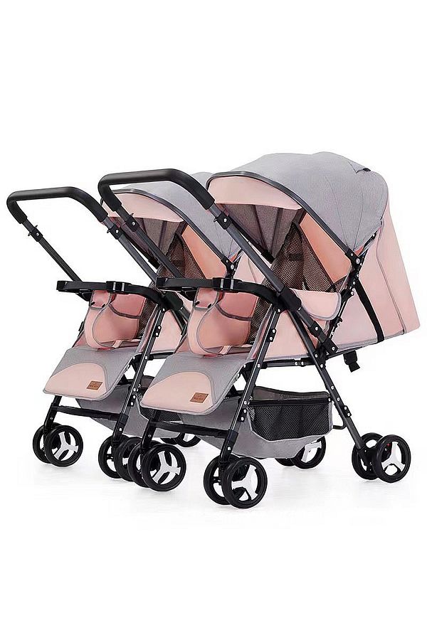Ma Baby-عربة أطفال توأم، عربات أطفال مزدوجة جنبًا إلى جنب يمكن الجلوس والاستلقاء عليها 1